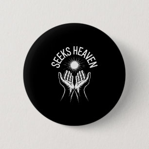 Lustiges 67-Meme sucht Himmel Ironische spirituell Button