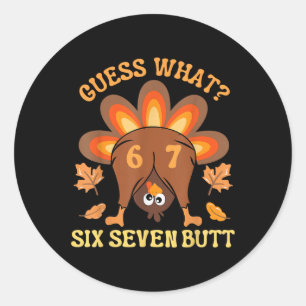 Lustiges 67 Meme Thanksgiving Truthahn Errate Was Runder Aufkleber