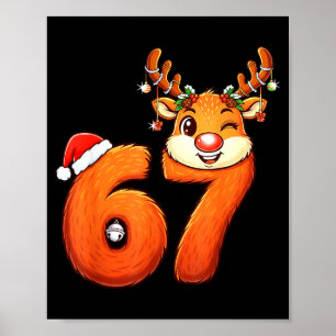 Lustiges 67 Rentier Weihnachten Six Seven Meme 6 7 Poster