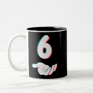 Lustiges 67 Sechs Sieben Meme Paar passend Zweifarbige Tasse