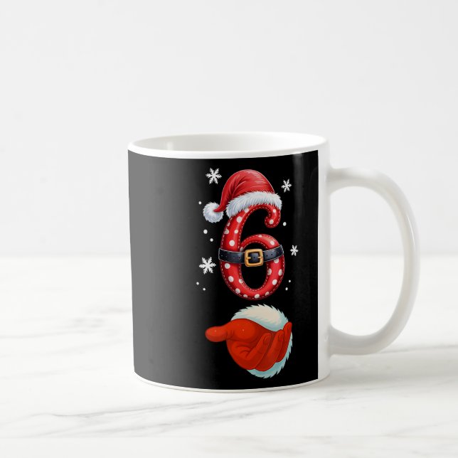 Lustiges 67 Sechs Sieben Meme Paar passendes Weihn Kaffeetasse (Rechts)