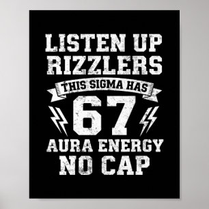 Lustiges 67-Shirt-Meme Sechs Sieben Poster