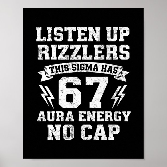 Lustiges 67-Shirt-Meme Sechs Sieben  Poster (Vorne)