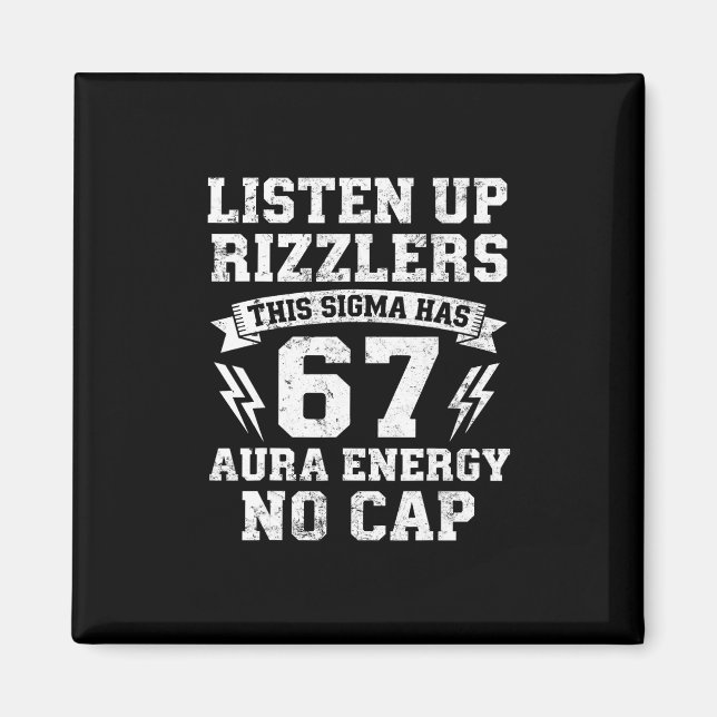 Lustiges 67-Shirt Meme Six Seven  Magnet (Vorne)
