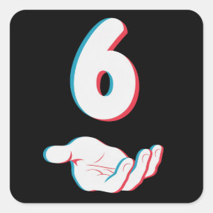 Lustiges 67 Six Seven Meme Paar passend  Quadratischer Aufkleber