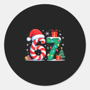 Lustiges 67 Weihnachten 6 7 Sechs Sieben Meme 6 7  Runder Aufkleber