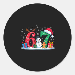 Lustiges 67 Weihnachten 6 7 Sechs Sieben Meme 6 7 Runder Aufkleber
