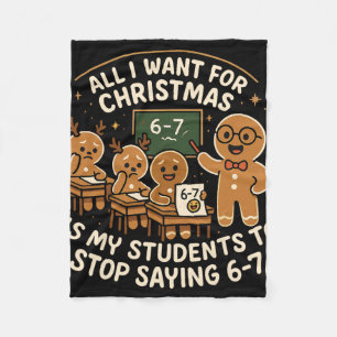 Lustiges 67 Weihnachten Pyjama-Shirt Six Seven Mem Fleecedecke