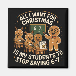 Lustiges 67 Weihnachten Pyjama-Shirt Six Seven Mem Magnet