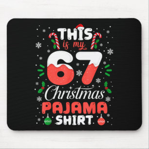 Lustiges 67 Weihnachten Pyjama-Shirt Six Seven Mem Mousepad
