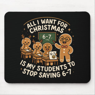 Lustiges 67 Weihnachten Pyjama-Shirt Six Seven Mem Mousepad