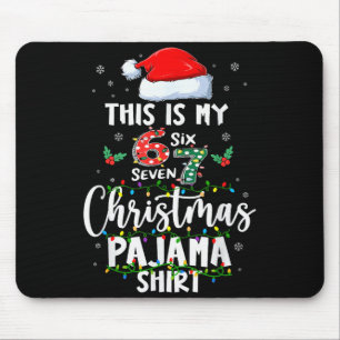 Lustiges 67 Weihnachten Pyjama-Shirt Six Seven Mem Mousepad