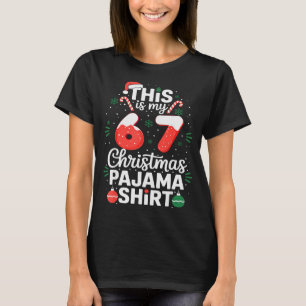 Lustiges 67 Weihnachten Pyjama-Shirt Six Seven Mem T-Shirt