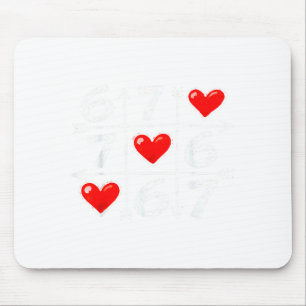 Lustiges 6 7 Herz Meme Valentinstag Six Seven Hea Mousepad