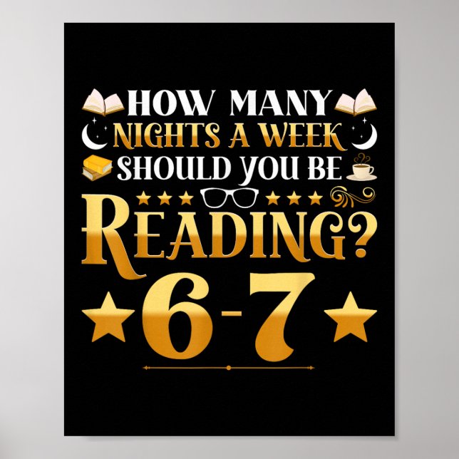 Lustiges 6-7 Lesememe-Zitat Lehrer Bibliothekar Bo Poster (Vorne)