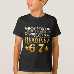 Lustiges 6-7 Lesememe Zitat Lehrer Bibliothekar Bo T-Shirt