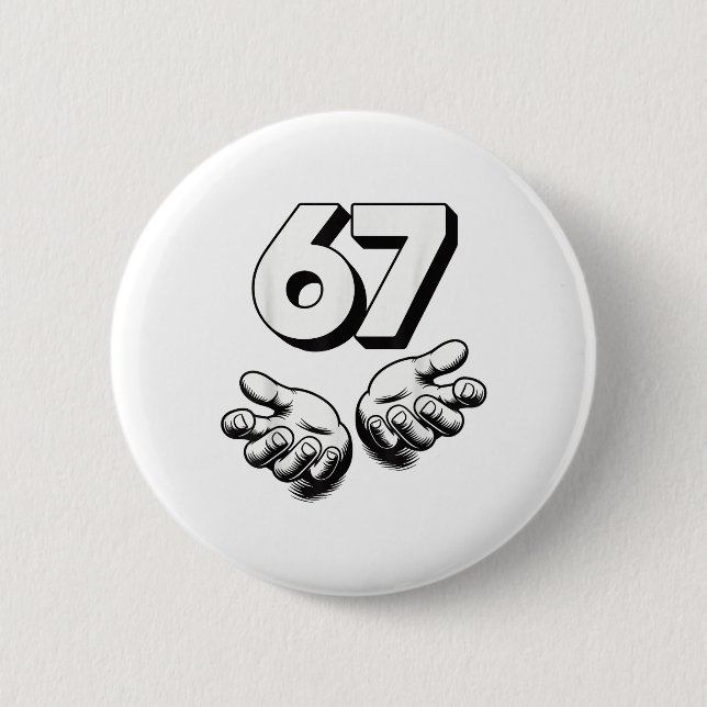 Lustiges 6 7 Meme Gen Alpha Gen Z Slang Sechs Sieb Button (Vorderseite)