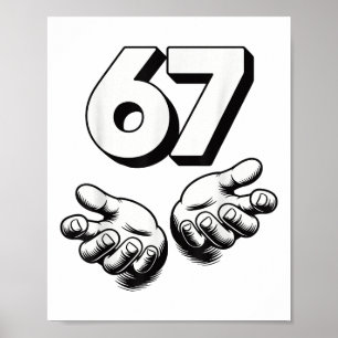 Lustiges 6 7 Meme Gen Alpha Gen Z Slang Sechs Sieb Poster