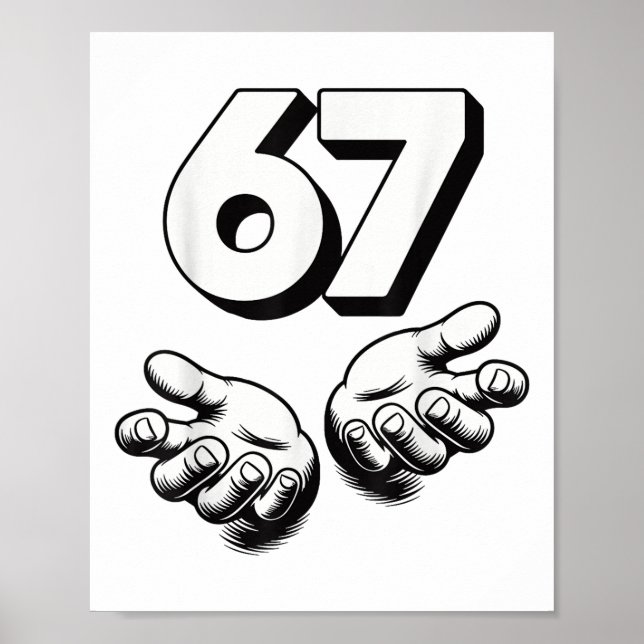 Lustiges 6 7 Meme Gen Alpha Gen Z Slang Sechs Sieb Poster (Vorne)