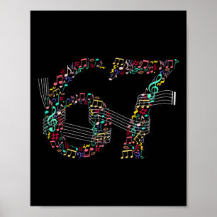 Lustiges 6 7 Musik Meme für Musiker 67 Musiklehrer Poster