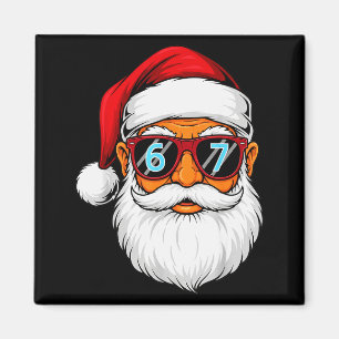 Lustiges 6 7 Sechs Sieben Meme Santa Gesicht Weihn Magnet