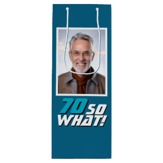 Lustiges 70er Zitat Foto 70. Geburtstag Geschenktüte Für Weinflaschen