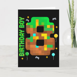 Lustiges 8. Geburtstag Pixel-Spiel Geburtstagsjung Karte