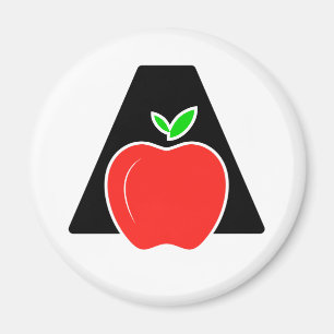 Lustiges A für Apfel Magnet