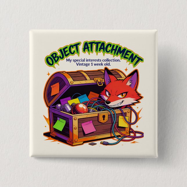 Lustiges ADHD Autism Meme-Geschenk Objekt-Anhängli Button (Vorderseite)