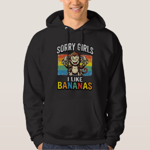 Lustiges Affen-Banane-Vintage-Stickerei-Shirt-Desi Hoodie