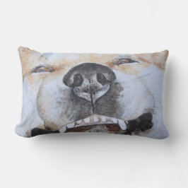 lustiges akita-Bild eines lächelnden Hundes Lendenkissen