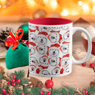Lustiges Alaskan Malamute Weihnachtsmuster Zweifarbige Tasse