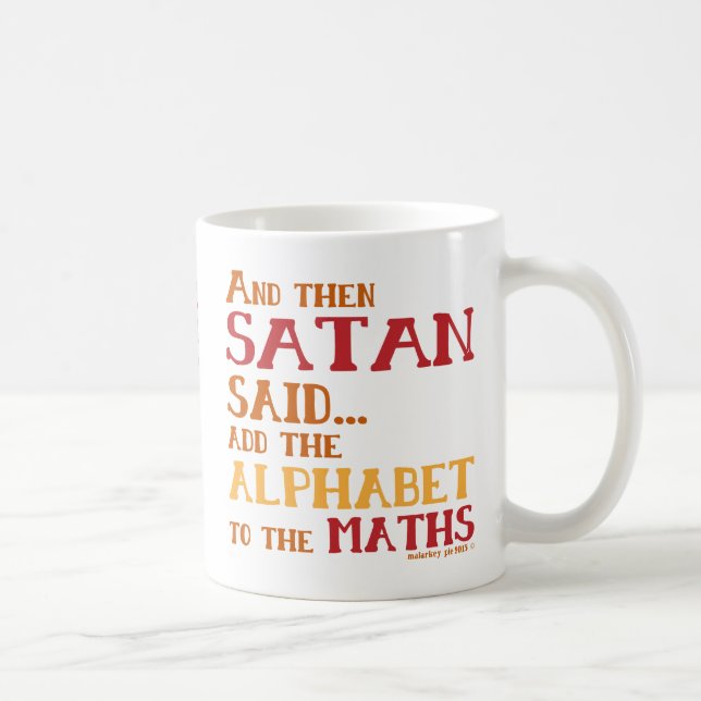 Lustiges Algebra-Alphabet-Mathe Tasse (Rechts)