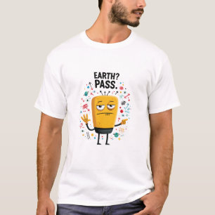 Lustiges Alien-Charakter-Geschenk mit Erde-Pass T-Shirt