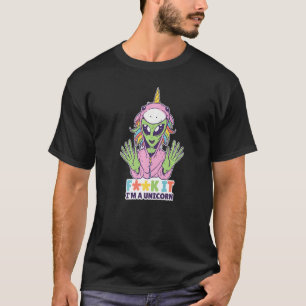 Lustiges Alien-Einhorn Süße Einhörner Weltraum-Mar T-Shirt