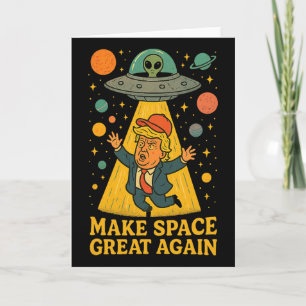 Lustiges Alien-Entführung-Trump-Ufo-Weltraum-Humor Karte