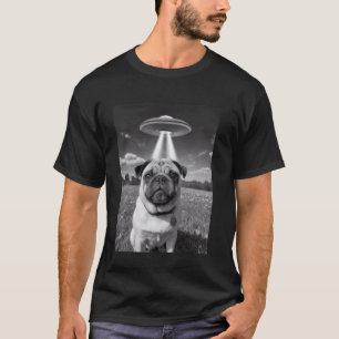 Lustiges Alien-Entführungs-Selfie-Hund-Meme T-Shirt