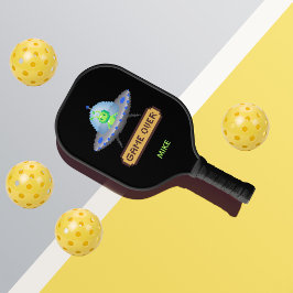 Lustiges Alien-Flug-UFO-Raumschiff Game Over Pickleball Schläger