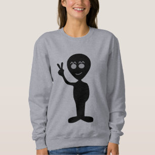 Lustiges Alien-Friedenszeichen T-Shirt Sweatshirt