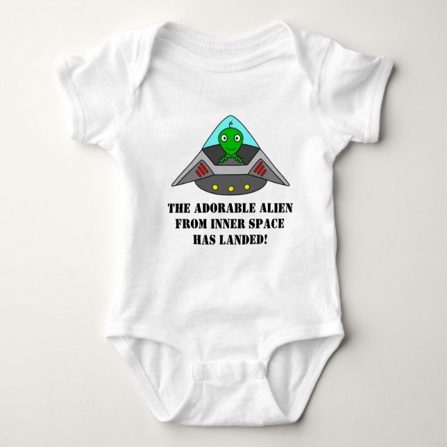 Lustiges alien-Shirt für Neugeborene Baby Strampler (Vorderseite)