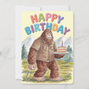 Lustiges Alles Gute zum Geburtstag BigFoot Sasquat Einladung