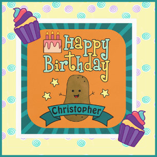 Lustiges Alles Gute zum Geburtstag Kartoffel Perso Serviette