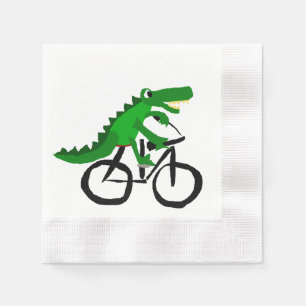 Lustiges Alligatorreitfahrrad Serviette