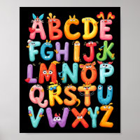 Lustiges Alphabet A-z Abc Kinder Zurück zur Schule