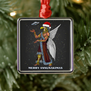 Lustiges altes UFO Annunaki Alien Weihnachten Ornament Aus Metall