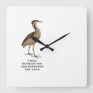 Lustiges American-Bittern-Shirt - ich werde länger Quadratische Wanduhr