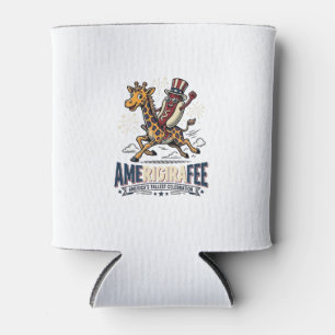 Lustiges Amerigiraffee Patriotisches Giraffe Hot D Dosenkühler