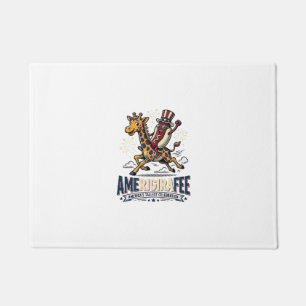 Lustiges Amerigiraffee Patriotisches Giraffe Hot D Fußmatte