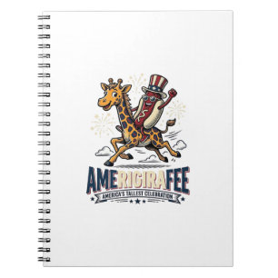 Lustiges Amerigiraffee patriotisches Giraffe Hot D Notizblock