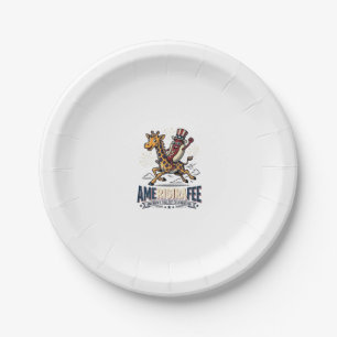 Lustiges Amerigiraffee Patriotisches Giraffe Hot D Pappteller